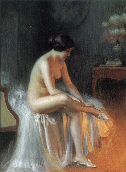 Nude By Firelight Delphin Enjolras Oil Painting Reproduction