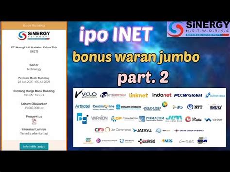 Analisa Saham Ipo Inet Pt Sinergi Inti Andalan Prima Tbk Bonus Waran