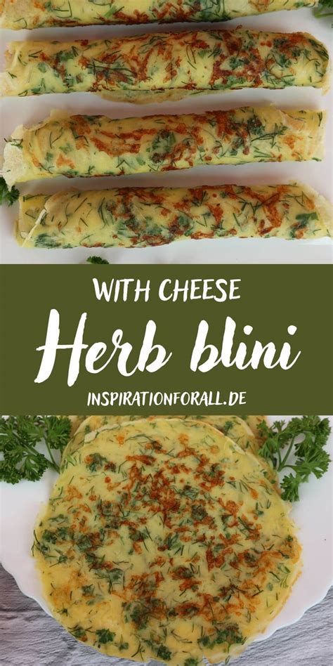 Herb and cheese blini – savory herb pancakes with cheese