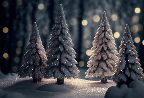 Árvores cobertas de neve e geada cena do país das maravilhas do inverno