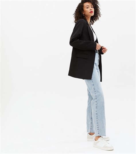 Tall Black Revere Collar Oversized Blazer New Look