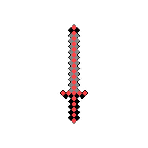 Red pixel sword icon. Pixel weapon isolated. Video game cartoon sword ...