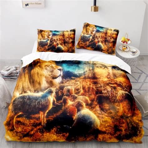 Drap Housse 140X200 Adulte Lion Animaux Parure De Lit Microfibre Housse