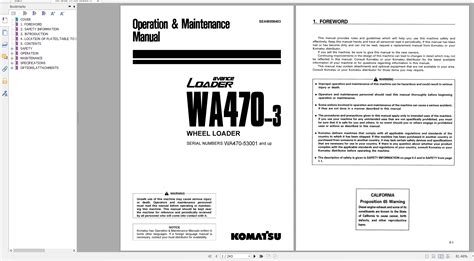 Komatsu Wheel Loader WA470 3 Operation Maintenance Manual SEAM008403