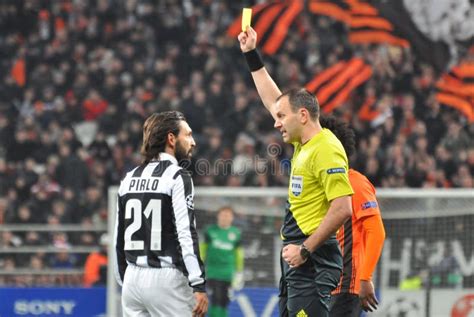 The Referee Shows A Red Card To The Player Editorial Photo Image Of