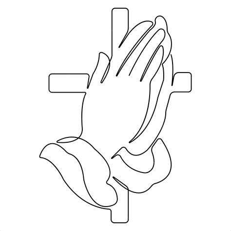 premium vector continuous single  art drawing  christian prayer