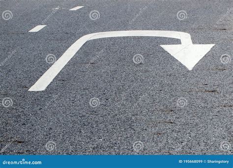 Arrow Signs As Road Markings On A Street Stock Image Image Of