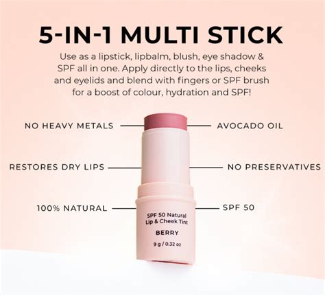 Spf 50 Natural Lip And Cheek Tint Avocado Zinc