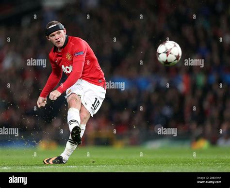 Wayne Rooney Von Manchester United Hat Einen Schuss Ins Tor