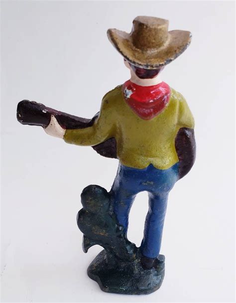 Original Antique Toy Cast Iron Cowboy Musician Figurine Etsy