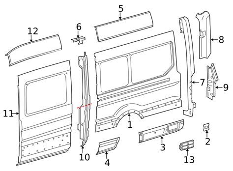 Ford Kk Z B Side Body Panel Molding Ford Oem