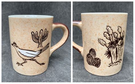 Vintage Desert Roadrunner Cactus Coffee Mug Tea Coffee Break Hot