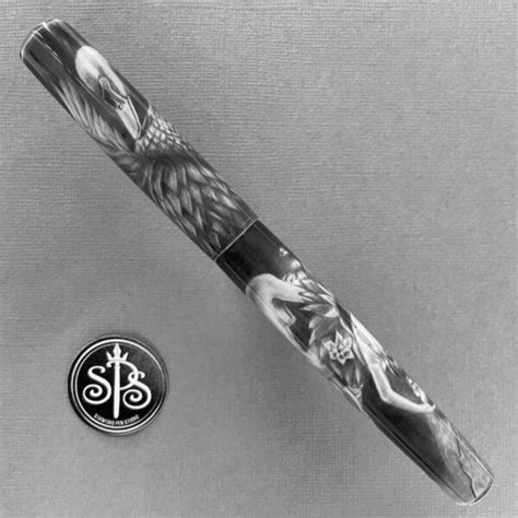 Available The Black Swan Hand Painted Fountain Pen Stanford Pen Studio