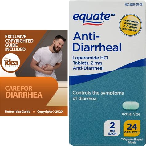 Equate Anti-Diarrheal - Loperamide Hydrochloride 2mg 24 Caplets Bundle