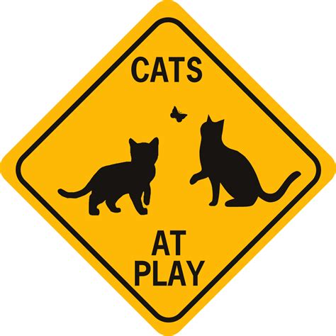 Cats at play funny aluminum sign - World Famous Sign Co.