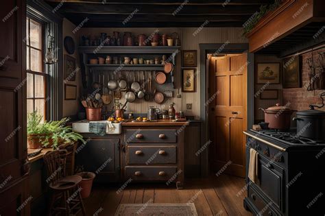 Premium AI Image | Warm and cozy farmhouse kitchen with antique decor ...