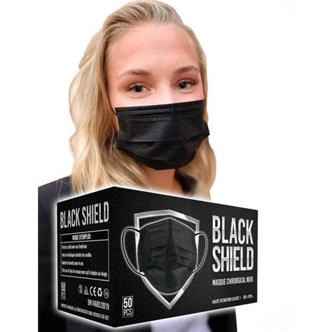 BLACK SHIELD Certification CE Masque Chirurgical MEDICAL Noir Lot