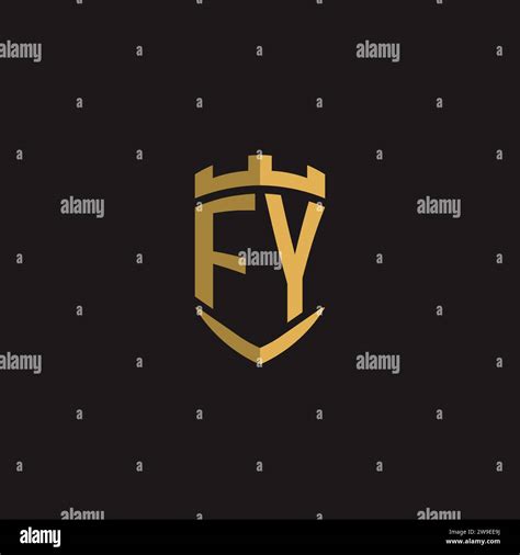 Initials Fy Logo Monogram With Shield Style Design Vector Graphic Stock