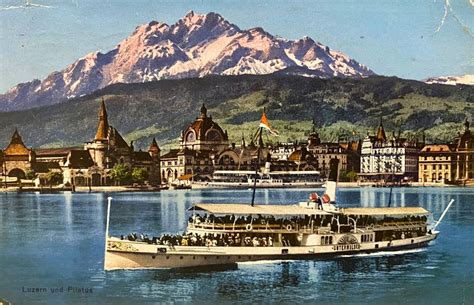 1922 AK Luzern Mit Pilatus Dampfschiff Unterwalden Kaufen Auf Ricardo