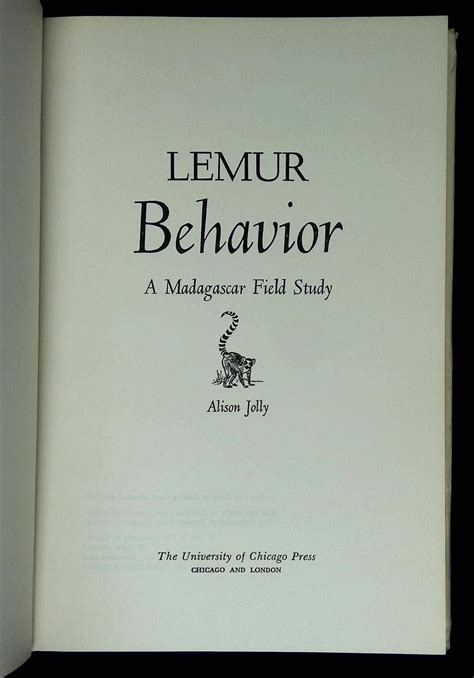 Lemur Behavior: A Madagascar Field Study | Alison Jolly