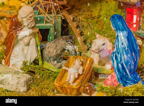 Presepe Del Bambino Ges Nel Presepe Con San Giuseppe La Beata Vergine