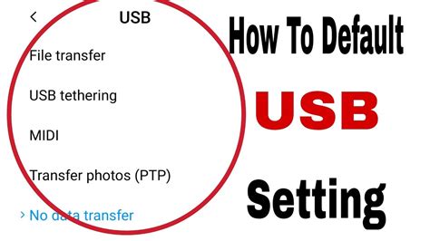 How To Set Up Default Usb Configuration In Android Mobile Youtube