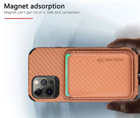 Iphone 12 Pro Woven Textured Leather Case With Magsafe And Rfid Blocking Magnetic Wallet Card