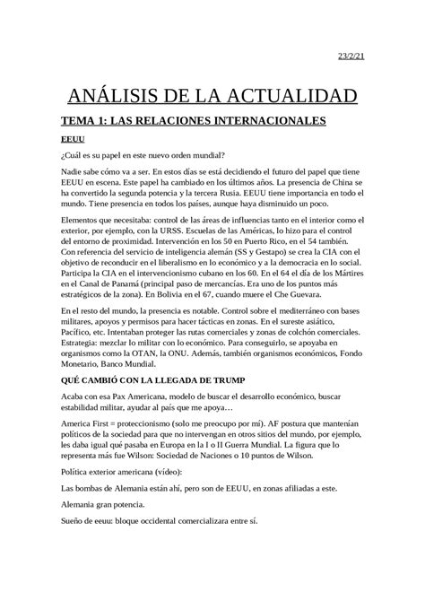 Análisis de la actualidad - Docsity
