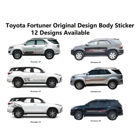 Toyota Fortuner Body Sticker Car Body Original Design Sticker 13