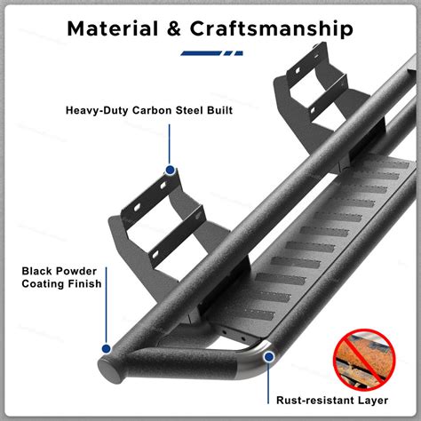 Steel Running Boards Fits 15 23 Ford F150 F250 Super Crew Cab Side Step