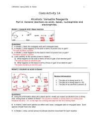 Alcohol Versatile Reagents Organic Chemistry II CHEM 302 Docsity