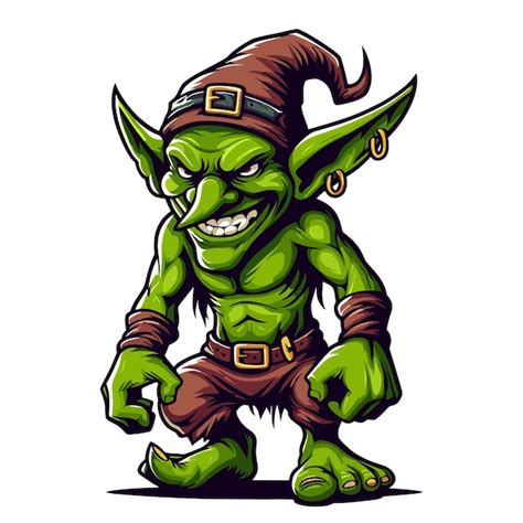 Goblin orc vector personagem ilustração mítica fantasia horror monstro