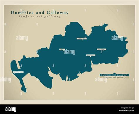 Dumfries and galloway map Stock Vector Images - Alamy