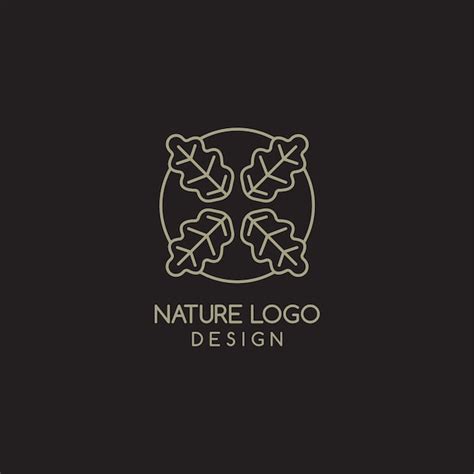 Premium Vector Luxury Nature Leaf Line Logo Icon Design Template Flat