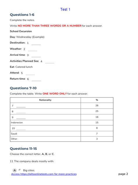 Listeningpracticetest 2024 | PDF