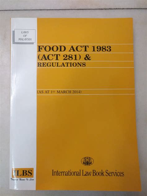 malaysia food act 1983 - Benjamin Graham