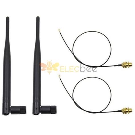 3dBi 2 4GHz 5 8GHz Dual Band WiFi RP SMA Antenna 2 X 35cm U Fl IPEX Cable