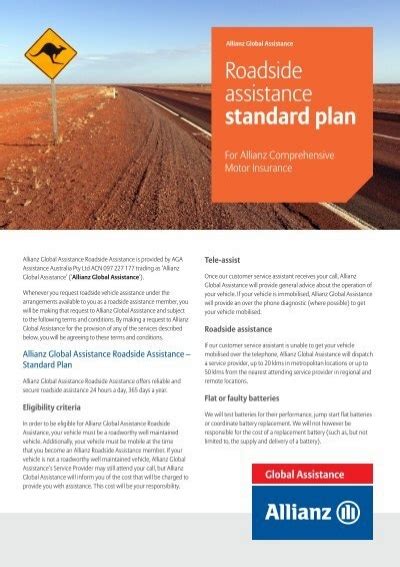 Roadside Assistance Standard Plan Allianz Australia