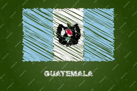 Premium Vector | Guatemala flag with chalk effect on chalkboard hand ...