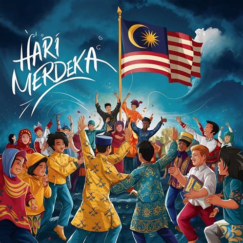 August 31 Malaysia S Independence Day Hari Merdeka Illustration Stock