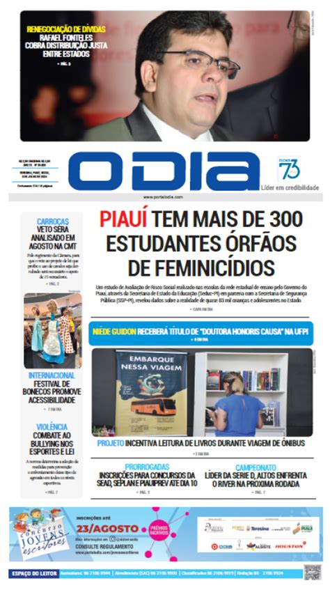 Confira Os Principais Destaques Do Jornal O Dia Desta Sexta Feira