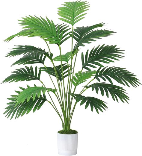 Somyting Feuilles De Palmier Artificielles En Pot Plantes Tropicales