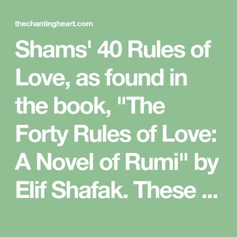 Shams Tabrizis 40 Rules Of Love The Book