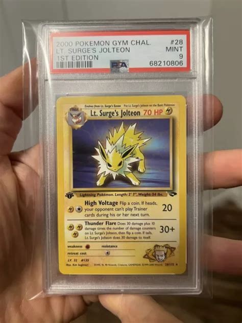 2000 POKÉMON PSA 9 1ère Edition Lt Surge s Jolteon Gym Challenge 28