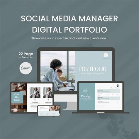 Social Media Manager Portfolio Presentation Template Canva Digital