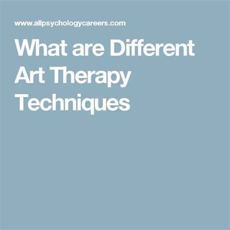 What are Different Art Therapy Techniques | Art therapy, Therapy ...