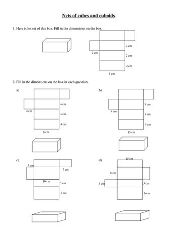 Nets of cuboids | Teaching Resources