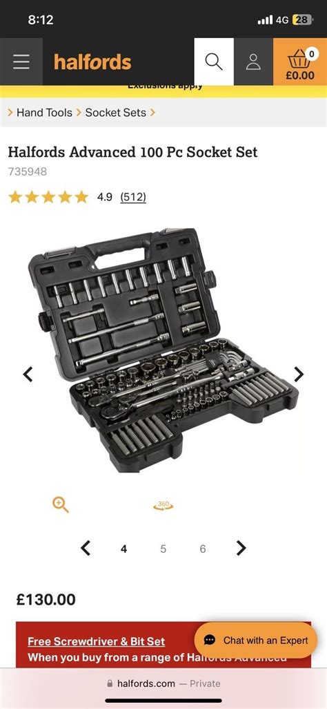 Halfords Advanced 100 Pc Socket Set Hardly Used Ebay