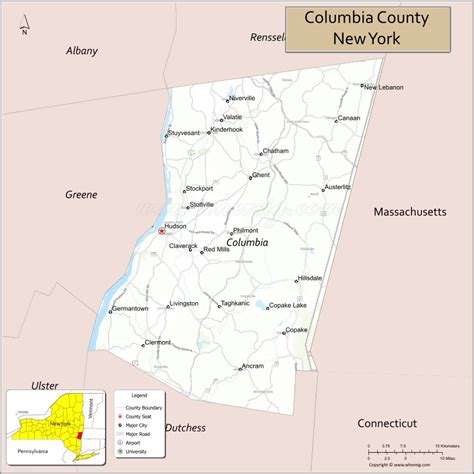 Map Of Columbia County New York Where Is Located Cities Population