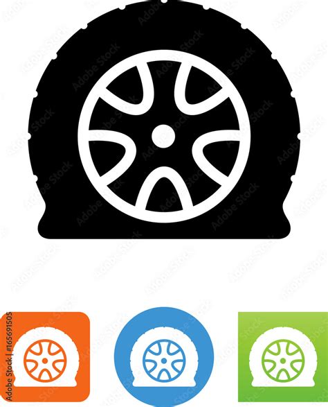 Flat Tire Icon Stock Vector | Adobe Stock